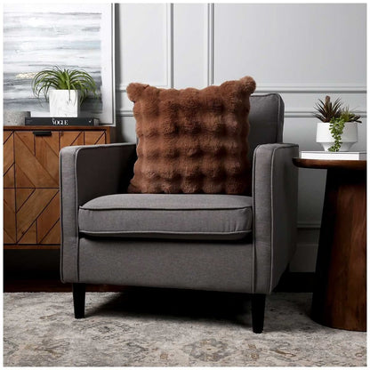 Luxe Faux Fur Cushion 55 x 55cm Light Brown Tristar Online