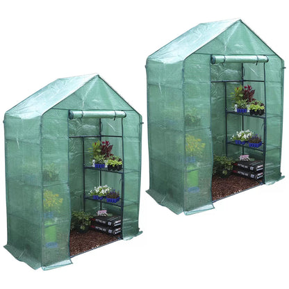 Walk-in Greenhouse 2 Tier Twin Pack, 195 x 143 x 73 cm Tristar Online