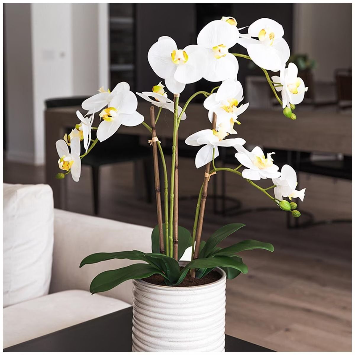 Artificial Orchid With Ribbed Pot 67cm Tristar Online