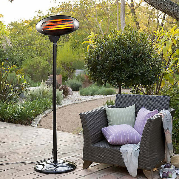2000W 2.1m Free Standing Adjustable Portable Outdoor Electric Patio Heater Black Tristar Online