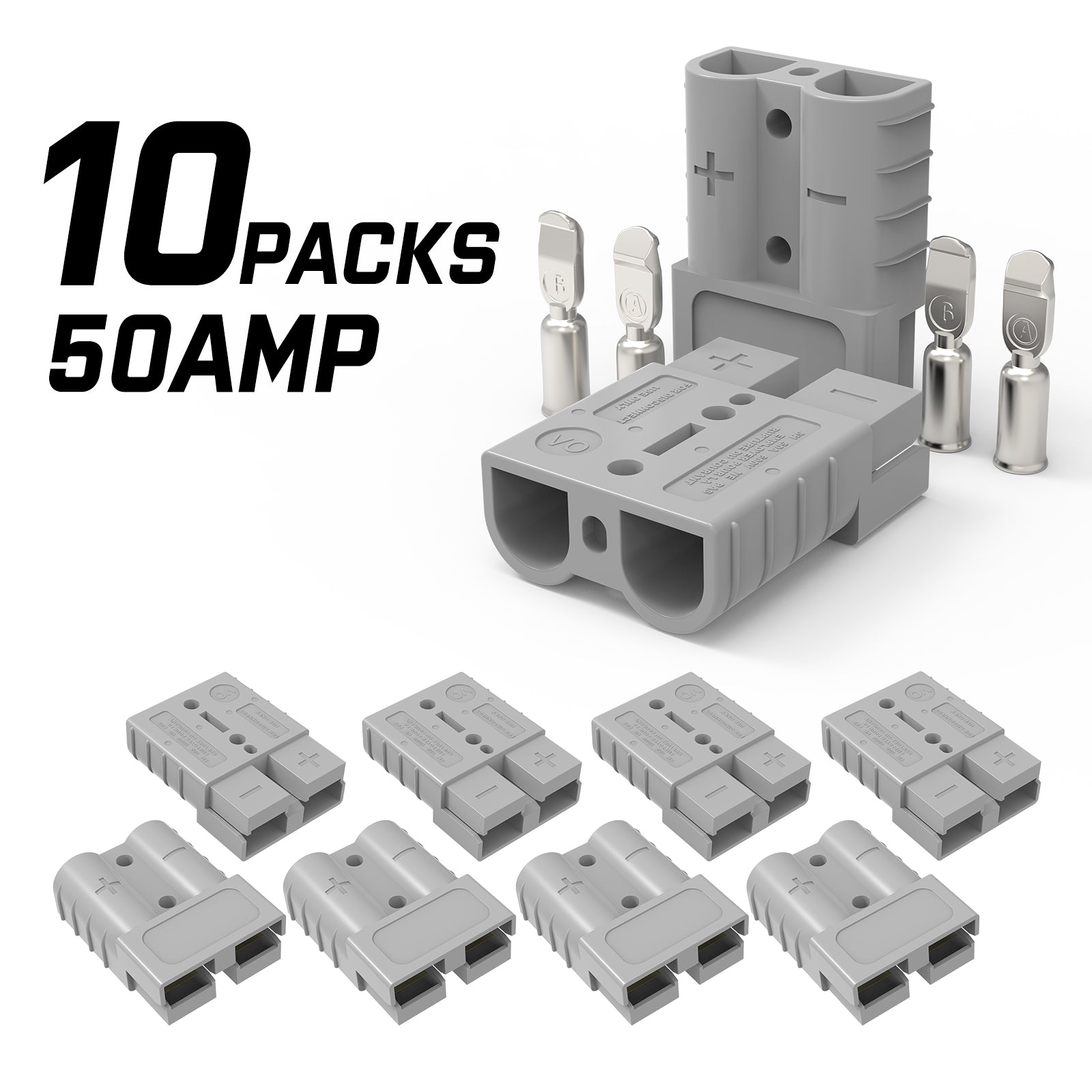X-BULL 10 x 50A Anderson Style Plug Copper Connectors Terminals Pack Caravan Trailer Solar Tristar Online