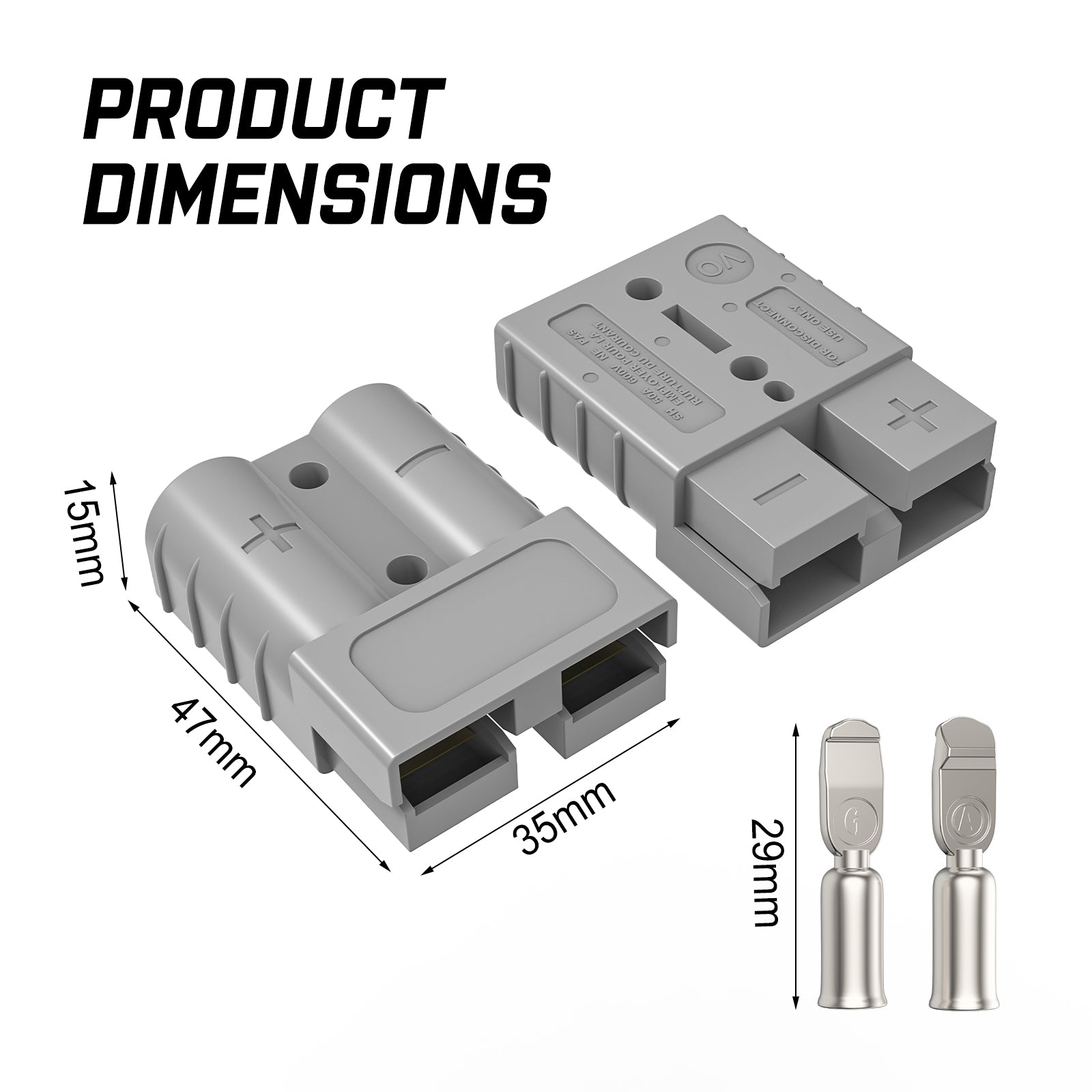 X-BULL 10 x 50A Anderson Style Plug Copper Connectors Terminals Pack Caravan Trailer Solar Tristar Online