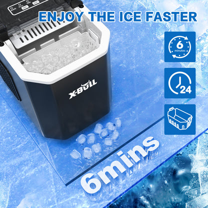 X-BULL Ice Maker Machine Commercial Portable  Ice Cube 2.2L Home Bar Benchtop Black Tristar Online