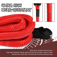 X-BULL Kinetic Rope 25mm x 9m Snatch Strap Recovery Kit Dyneema Tow Winch