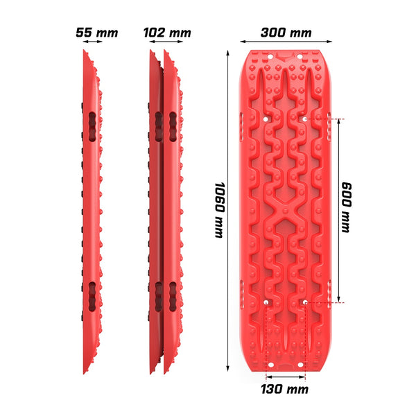 X-BULL 4X4 Recovery Kit Kinetic Recovery Rope Snatch Strap / 2PCS Recovery Tracks 4WD Gen3.0 Red Tristar Online
