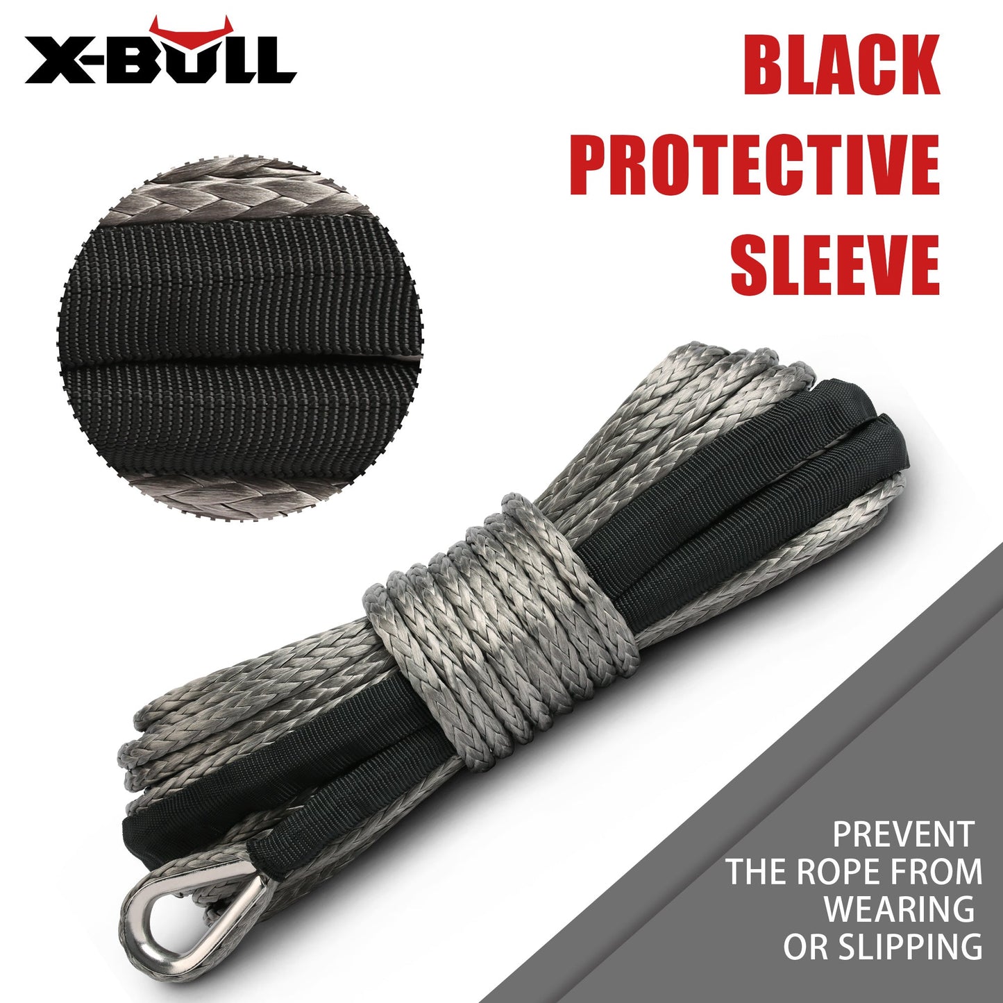 X-BULL Synthetic Dyneem Rope 5.5MM x 13M SK75 Car Tow Recovery Winch Cable Line Tristar Online