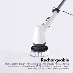 GOMINIMO Cordless Electric Spin Scrubber with 7 Replaceable Brush Heads (White) Tristar Online