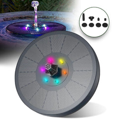 NOVEDEN Solar Fountain Water Pump for Bird Bath with RGB Color LED Lights (Black) NE-SPWF-102-SY Tristar Online