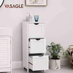 VASAGLE Floor Cabinet with 3 Drawers White BBC50WT Tristar Online