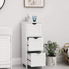 VASAGLE Floor Cabinet with 3 Drawers White BBC50WT Tristar Online