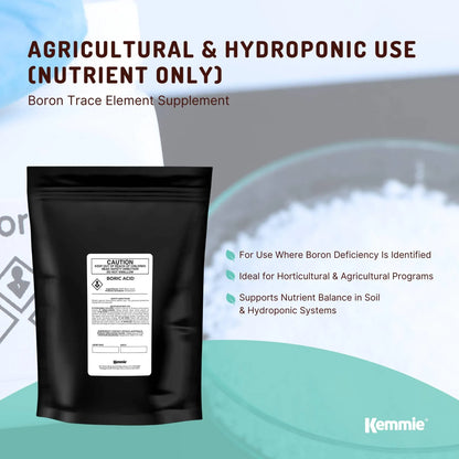 Kemmie 400g Boric Acid Powder 99.9% Pure - Soluble Orthoboric Acid H3BO3