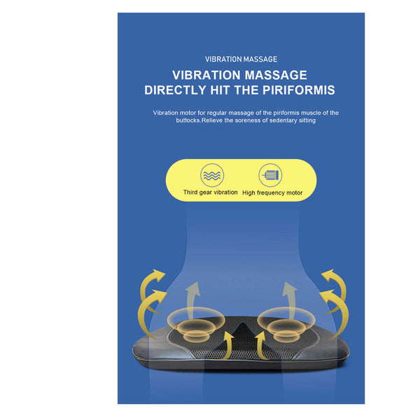 Massager Cushion - Chair Seat Kneading Shiatsu Heat Massage Portable Car Tristar Online