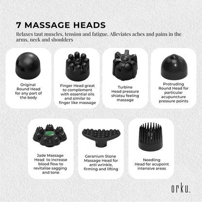 Orku Cordless Handheld Body Hammer Massager - Rechargeable 7 Massage Heads