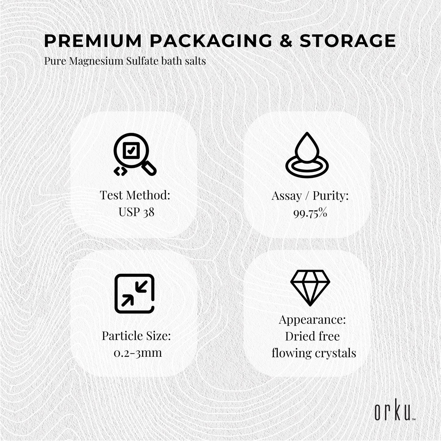 Orku 20Kg Epsom Salt - Magnesium Sulphate Bath Salts For Skin Body Sulfate