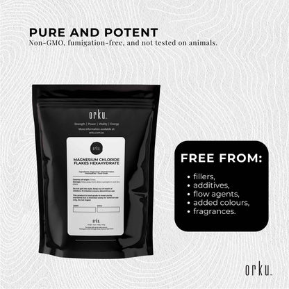 Orku 400g Magnesium Chloride Flakes Hexahydrate - FCC USP Spec Bath Salts