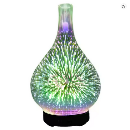 Essential Oil Aroma Diffuser - Mirror 3D Fireworks USB Aromatherapy Mist Humidifier