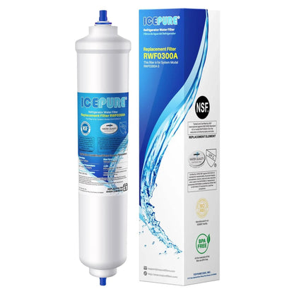 IcePure RWF0300A RFC0300A Inline Fridge Water Filter Replacement 1/4 Inch