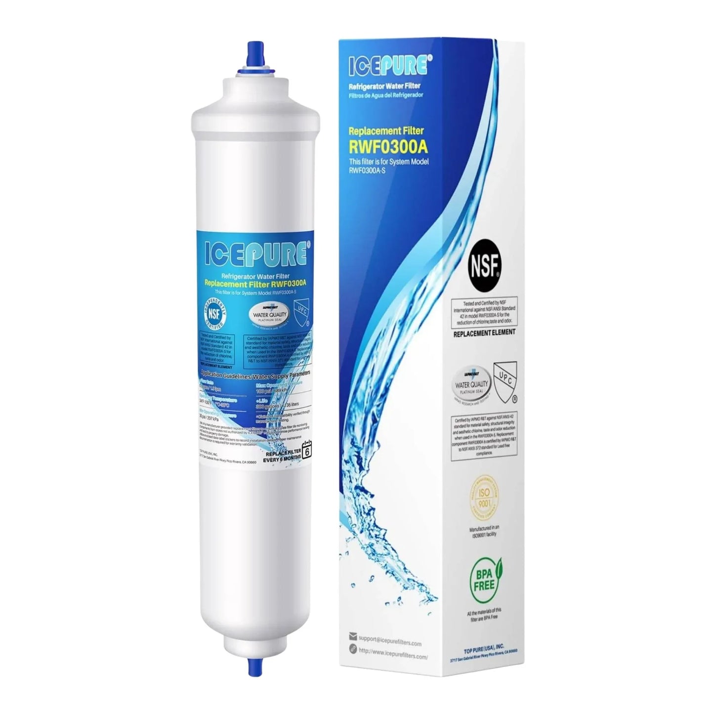 2 EXTERNAL FRIDGE WATER FILTER For BOSCH KENMORE FRIGIDAIRE WHIRLPOOL ELECTROLUX