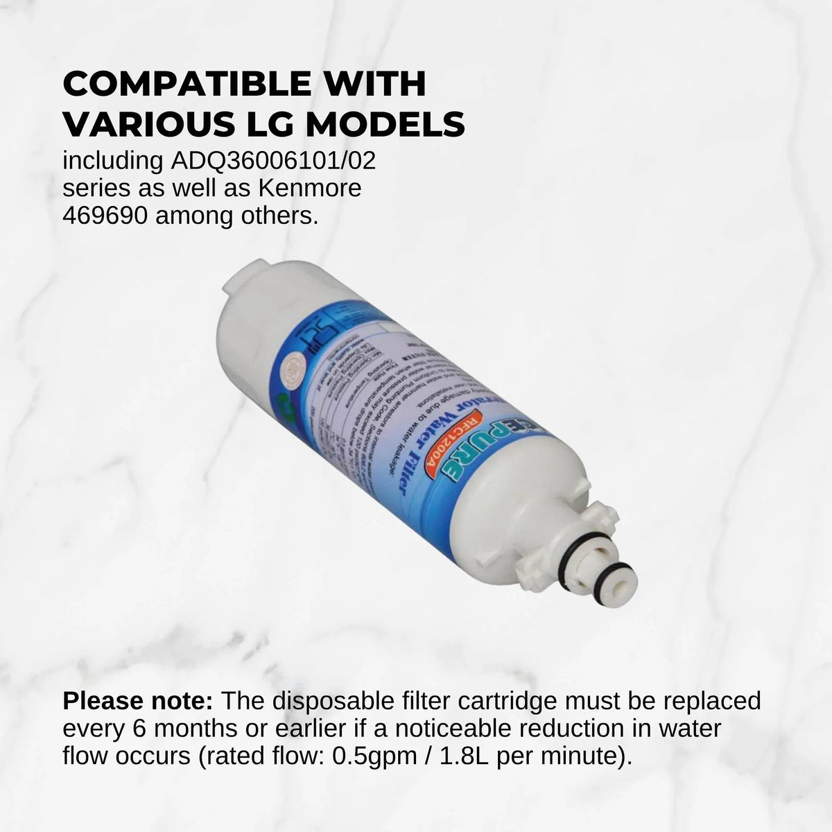 3 FRIDGE WATER FILTER For LG ADQ36006101 ADQ36006102 LT700P KENMORE 469690