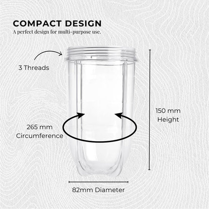 Kitchee 500ml Tall Cup Replacement For Magic Bullet Cross Blade Blender