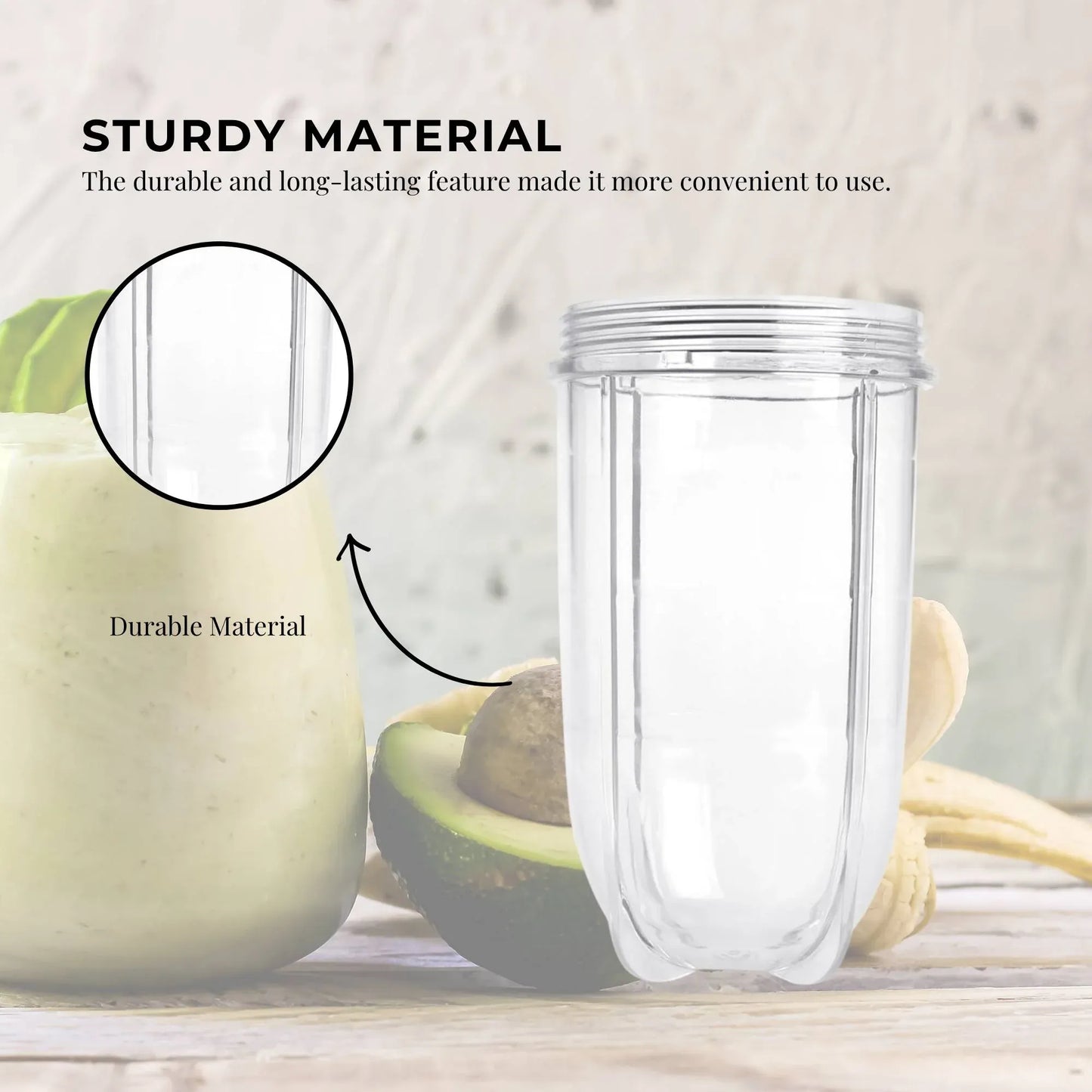Kitchee 500ml Tall Cup Replacement For Magic Bullet Cross Blade Blender