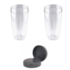 For Nutribullet 2 Tall Cups + 2 Stay Fresh Lid For All Nutri 600 and 900 Models Tristar Online