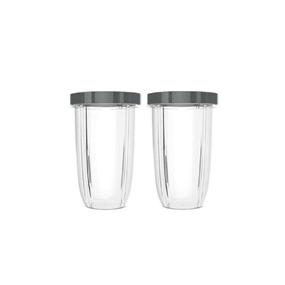 For Nutribullet 2 Tall Cups + 2 Stay Fresh Lid For Nutri 600 and 900 Models