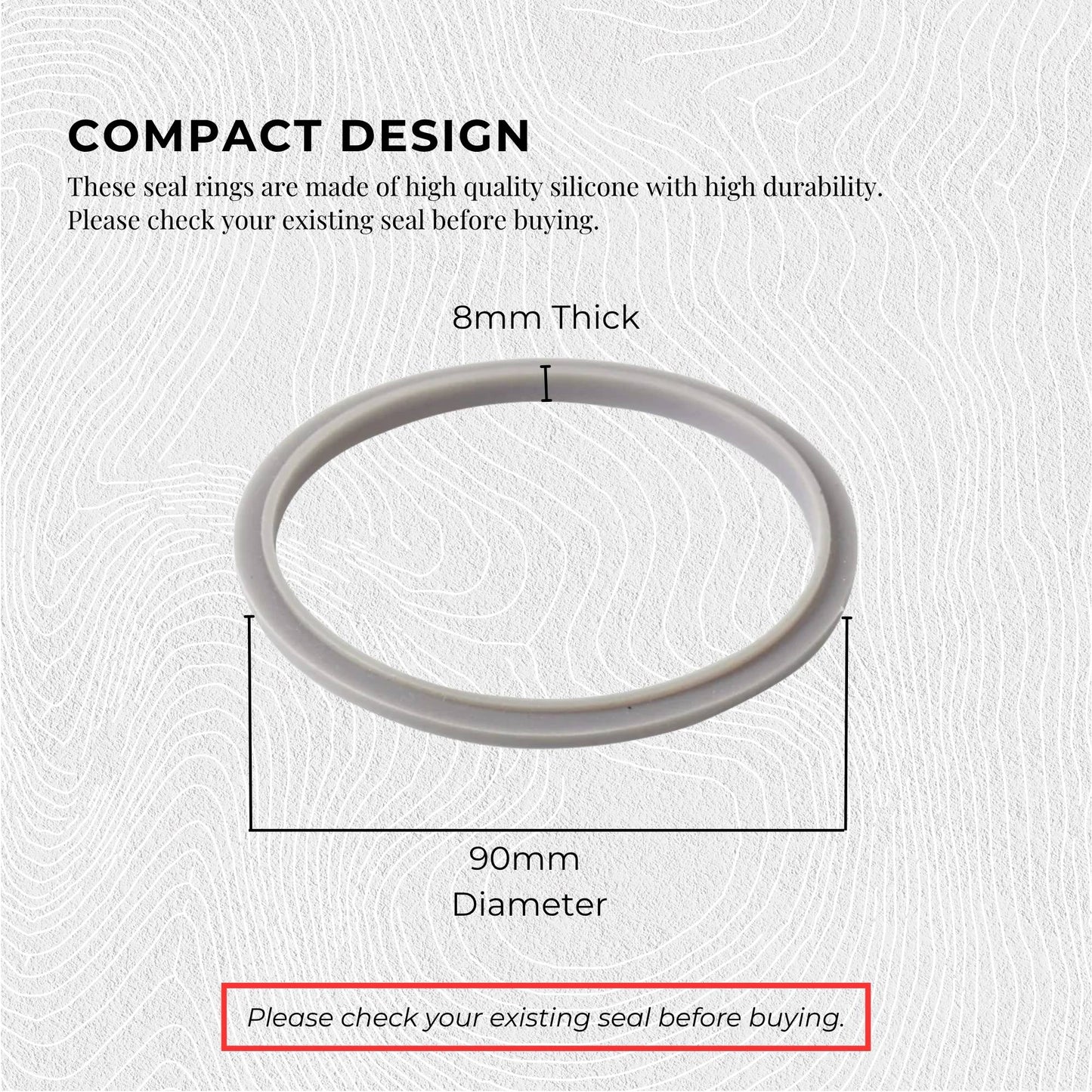 2x Grey Gasket Seal Ring Compatible with Nutribullet 600 900 1200W 90mm