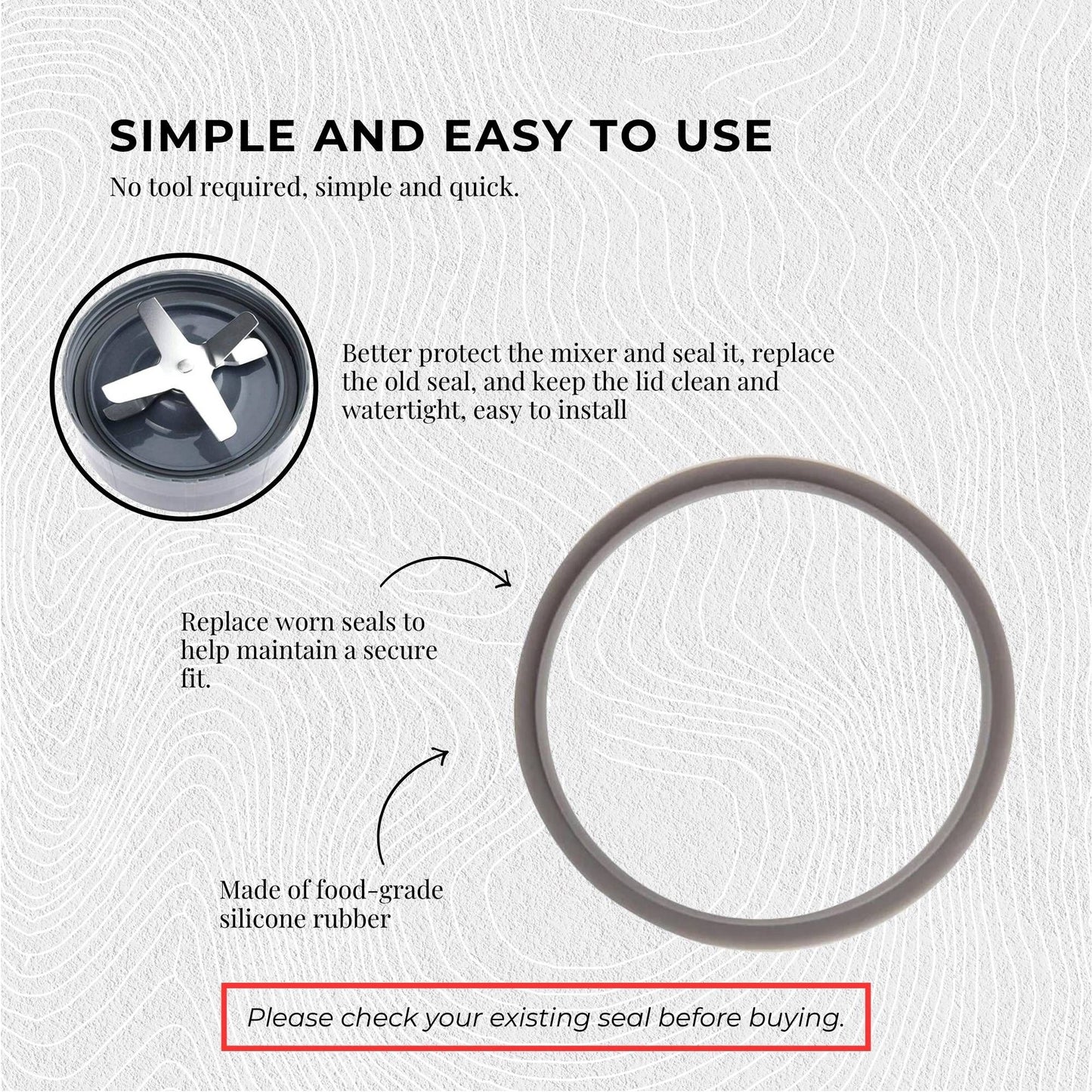 4x Grey Gasket Seal Ring Compatible with Nutribullet 600 900 1200W 90mm