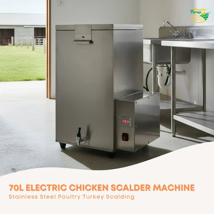 70L Electric Chicken Scalder Machine - Stainless Steel Poultry Turkey Scalding