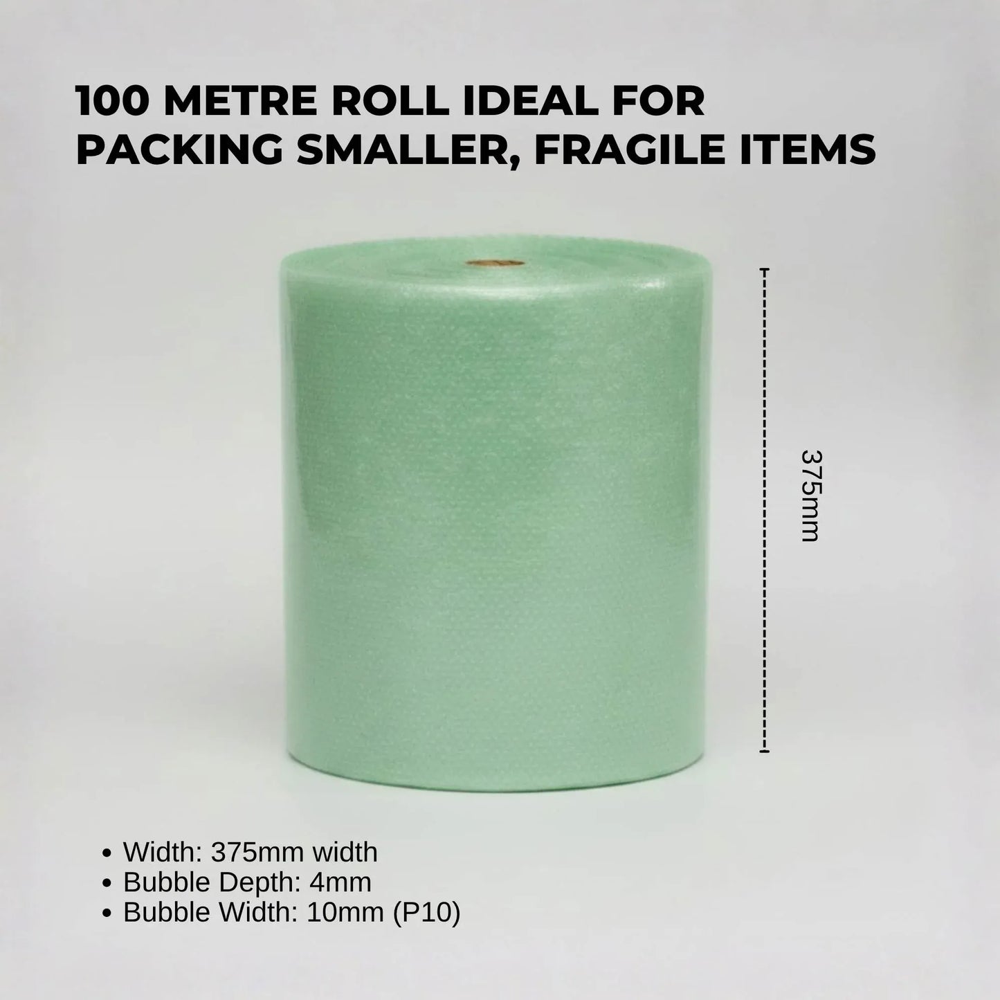 100m x 375mm Bubble Cushioning Wrap Biodegradable Eco Green Protective Packaging