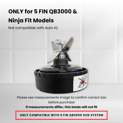 5 Fin 85mm Blade Replacement Compatible with Nutri Ninja QB3000 - Not Auto IQ