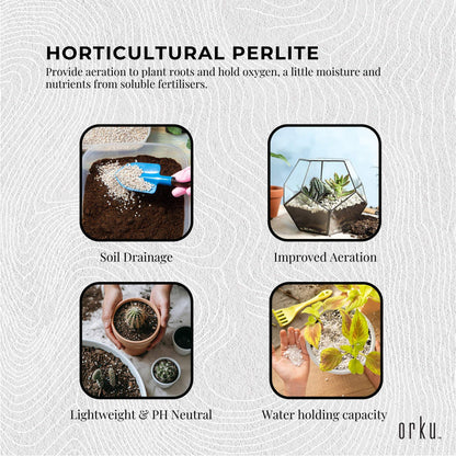Orku 100L Coarse Perlite Soil Additive - Drainage Aeration Growing Medium Bulk