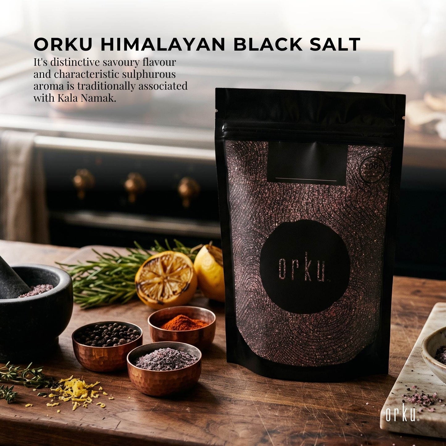 Orku 100g Himalayan Black Salt Cooking Kala Namak Vegan Seasoning