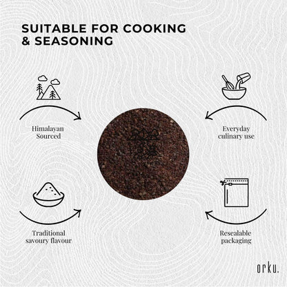 Orku 100g Himalayan Black Salt Cooking Kala Namak Vegan Seasoning