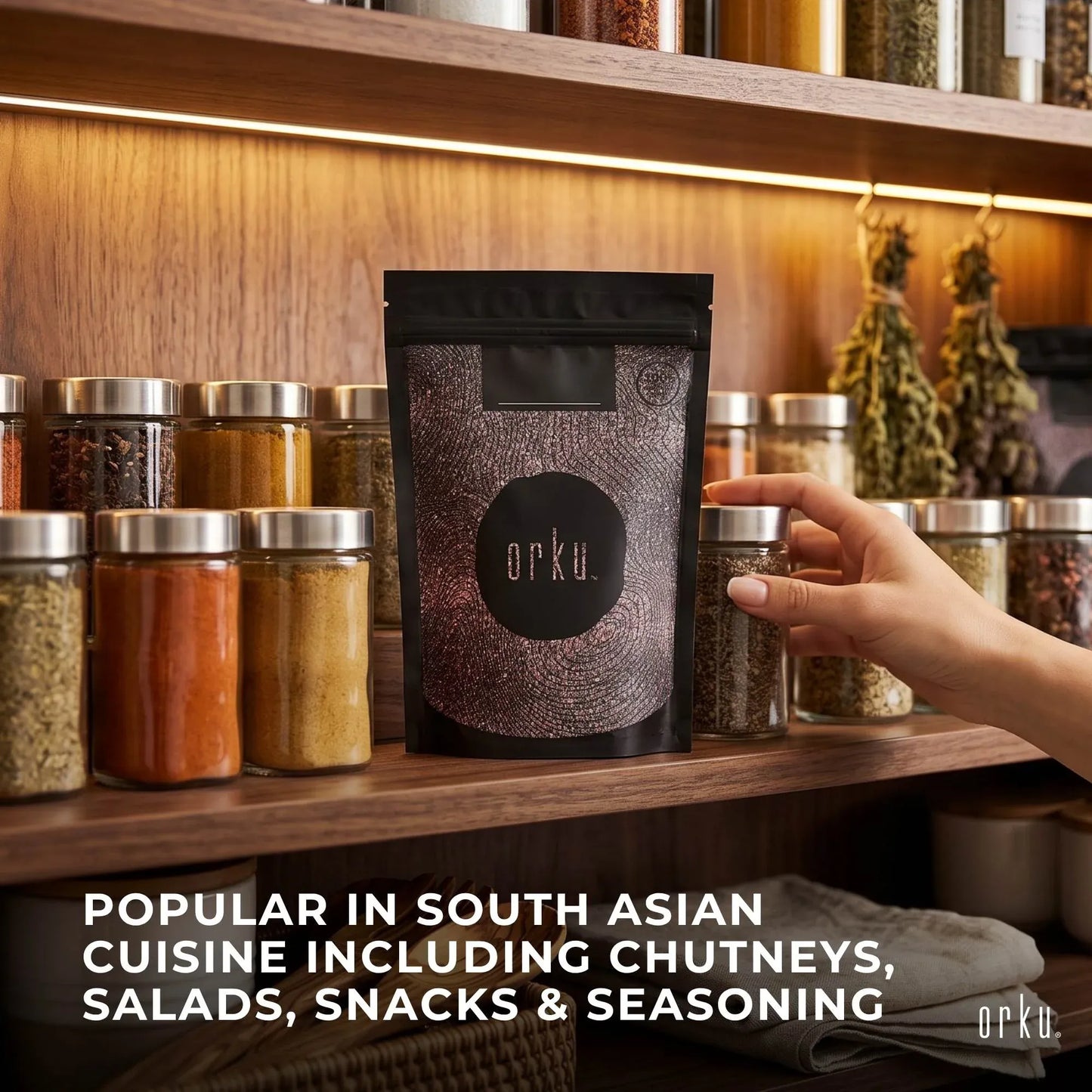Orku 100g Himalayan Black Salt Cooking Kala Namak Vegan Seasoning