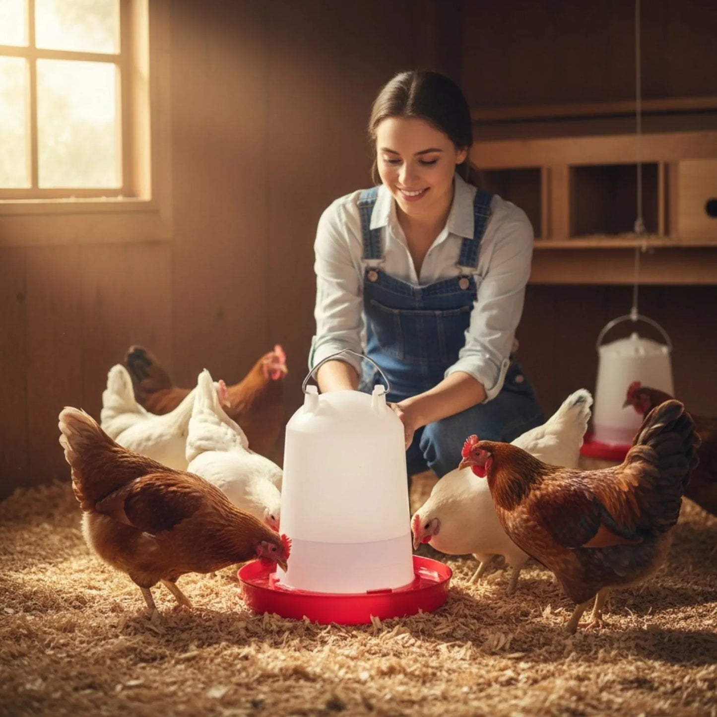 10L Automatic Chicken Drinker - Poultry Chook Hen Waterer Water Dispenser Bucket