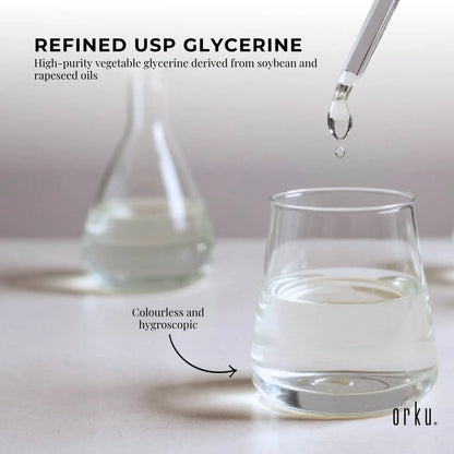 Orku 5L Glycerine 99.9% Pure USP Food + Cosmetic Grade – Vegetable Glycerol