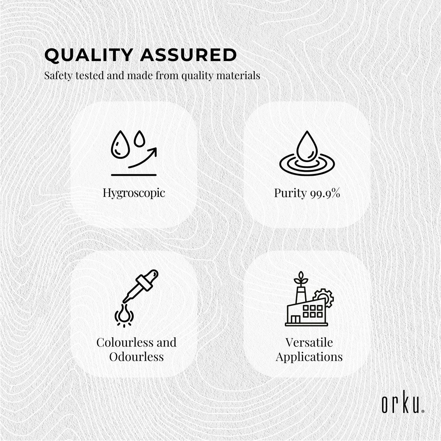 Orku 5L Glycerine 99.9% Pure USP Food + Cosmetic Grade – Vegetable Glycerol