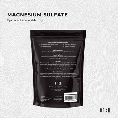 Orku 1Kg Epsom Salt - Magnesium Sulphate Bath Salts Skin Body