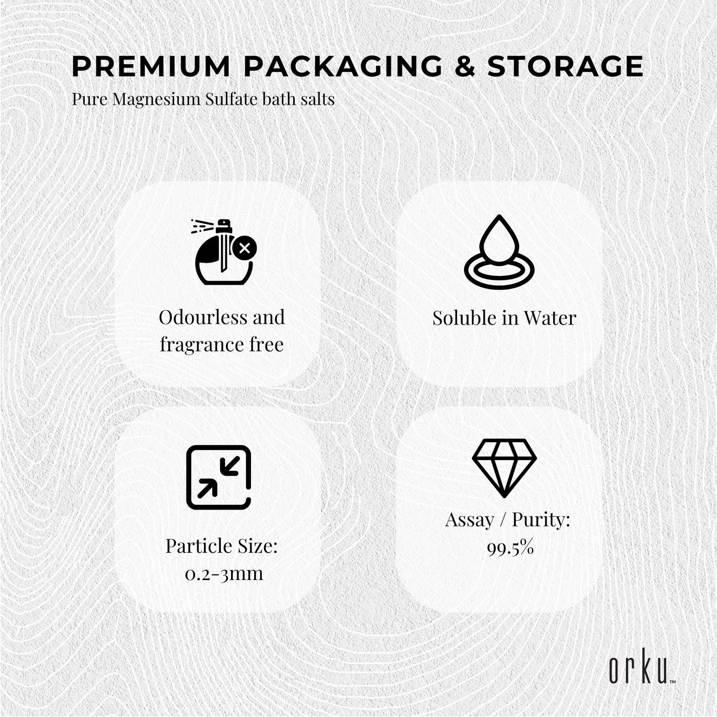 Orku 1Kg Epsom Salt - Magnesium Sulphate Bath Salts Skin Body