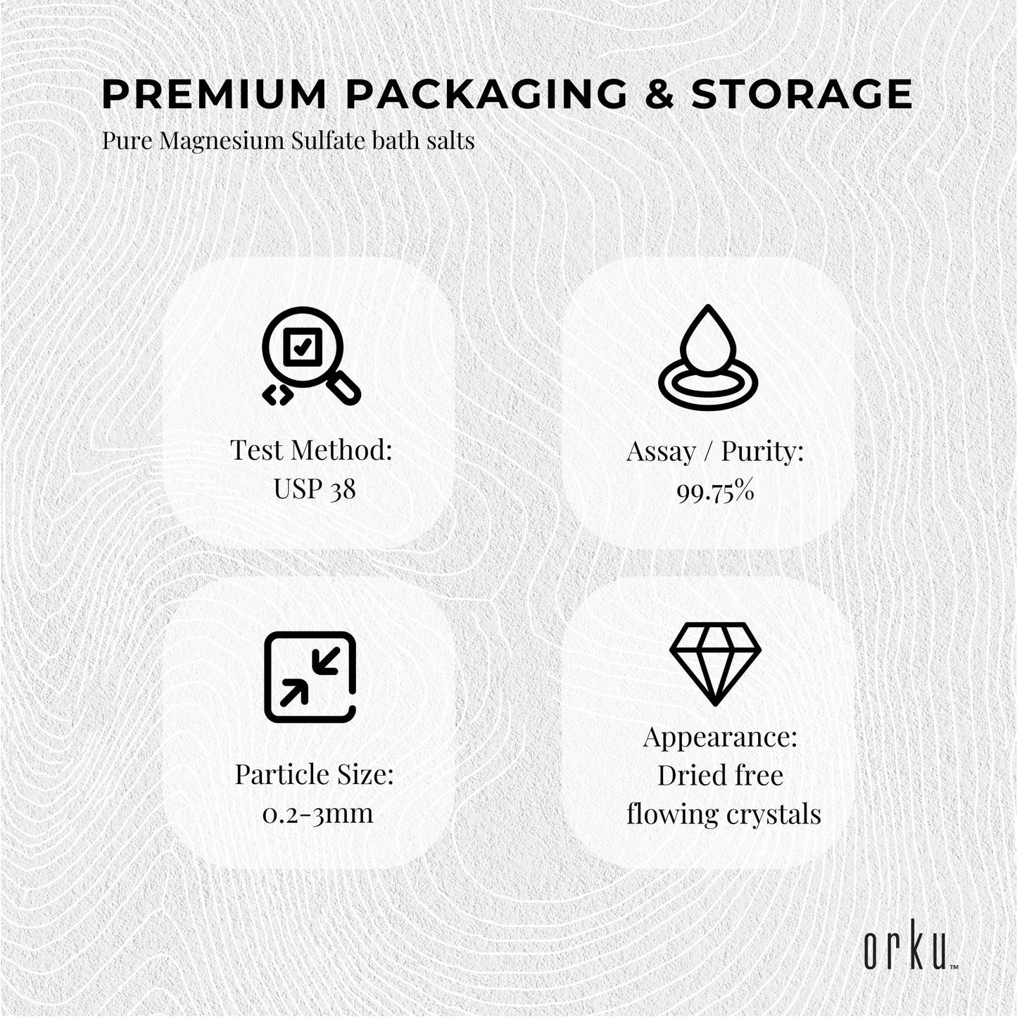 Orku 1Kg Epsom Salt - Magnesium Sulphate Bath Salts Skin Body