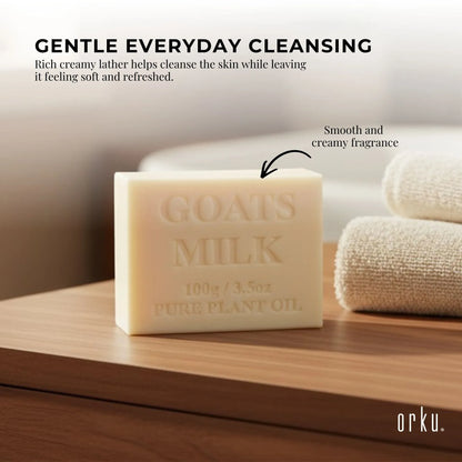 Orku 10 x 100g Goat Milk Soap Bars Natural Creamy Scent Australian Made