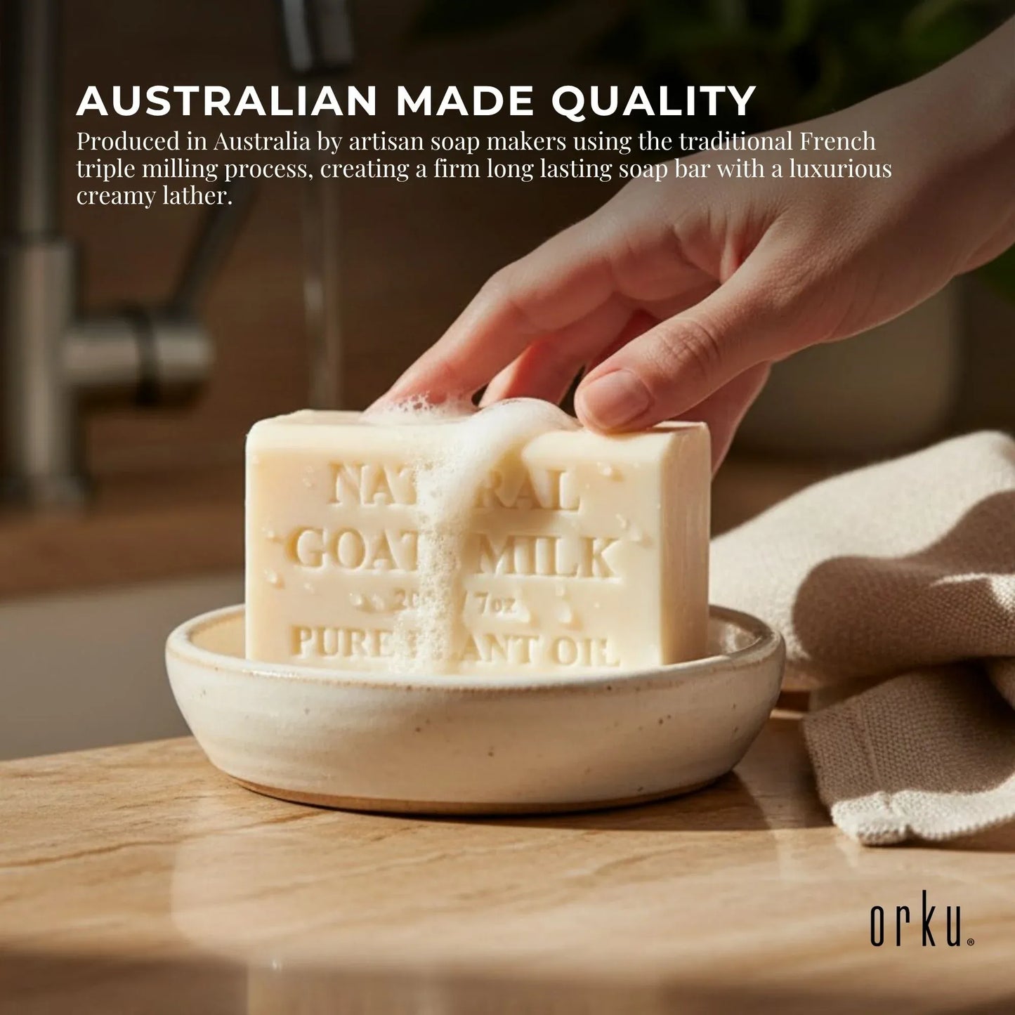 Orku 10 x 200g Goat Milk Soap Bars Natural Creamy Scent Australian Made