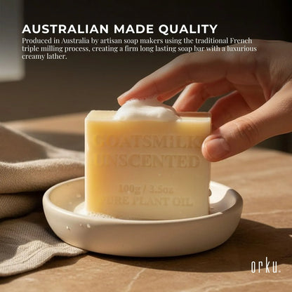 Orku 10 x 100g Unscented Goat Milk Soap Bars Australian Made