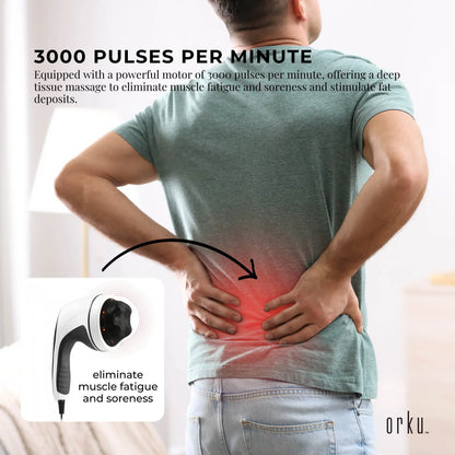 Orku Full Body Vibration Handheld Massager - 4 Heads Neck Shoulders Back Legs