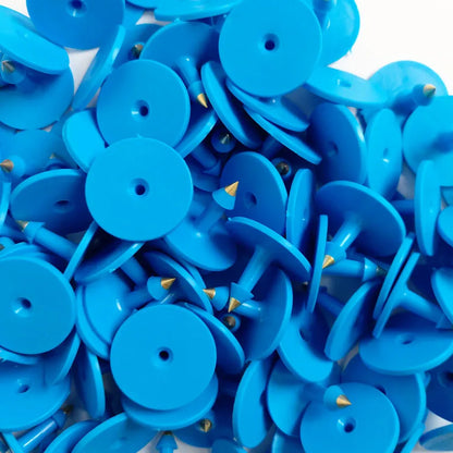 100x Cattle Ear Tags Set - Round Blue Pig Sheep Goat Small Blank Livestock Label