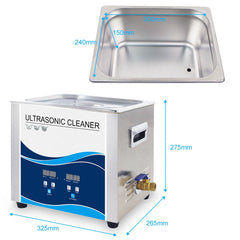 10L Digital Ultrasonic Cleaner Jewelry Ultra Sonic Bath Degas Parts Cleaning Tristar Online