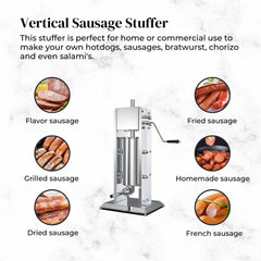 5L Manual Vertical Sausage Filler - Stainless Stuffer Meat Press Machine Tristar Online