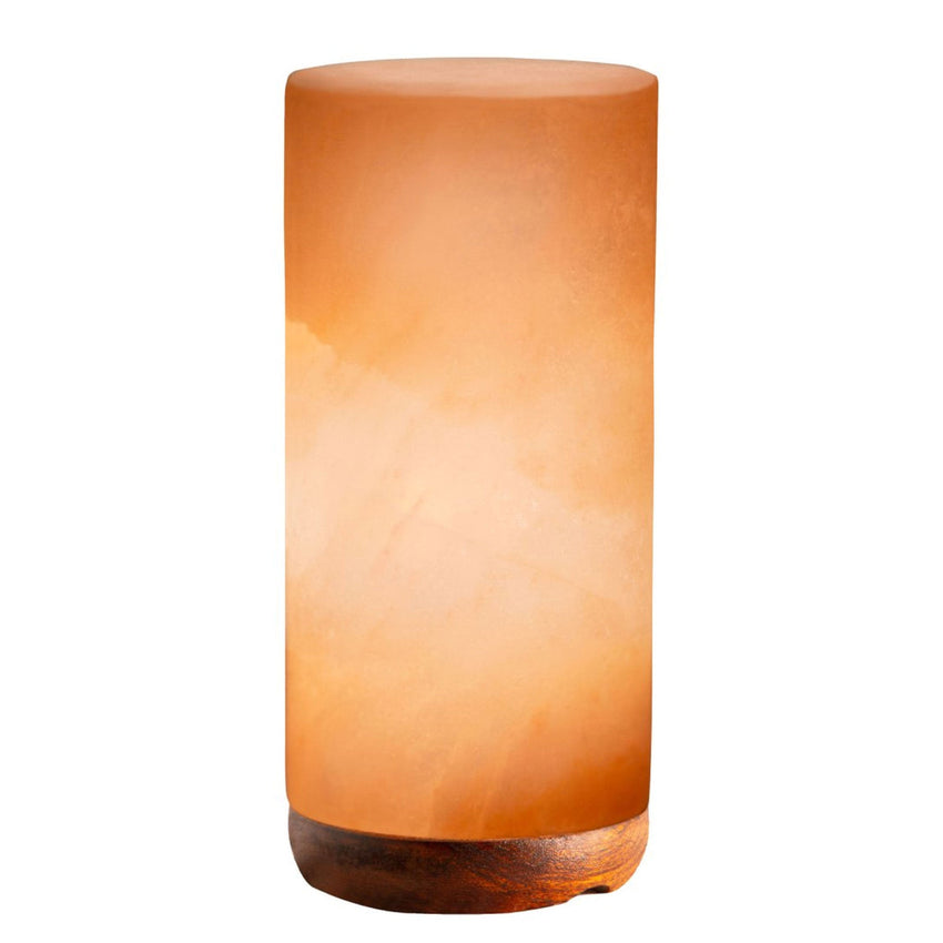 12V 12W Cylinder Himalayan Pink Salt Lamp Carved Rock Crystal Light Bulb On/Off Tristar Online